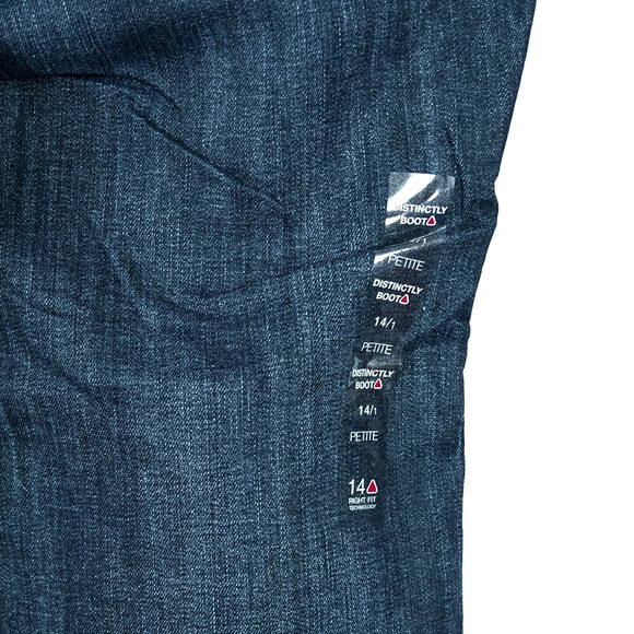 Lane Bryant Distinctly Boot Jeans 14 PETITE Right Fit Tech Blue Denim Western - Picture 8 of 11